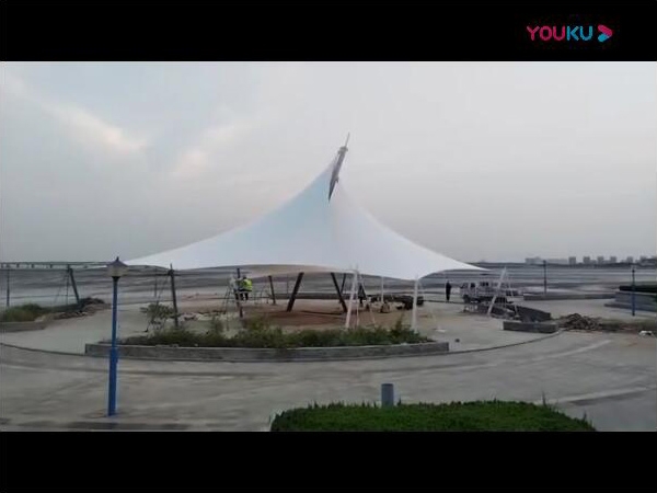 膜結構景觀安裝完畢